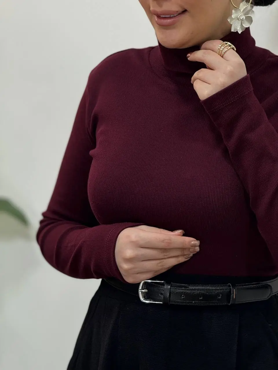 بلوز کشبافت پنبه یقه اسکی آشا 3